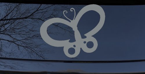 Butterfly Butterflies Car or Truck Window Decal Sticker (Telegrey)