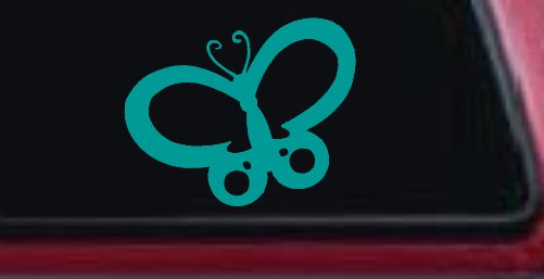 Butterfly Butterflies Car or Truck Window Decal Sticker (Turquoise)