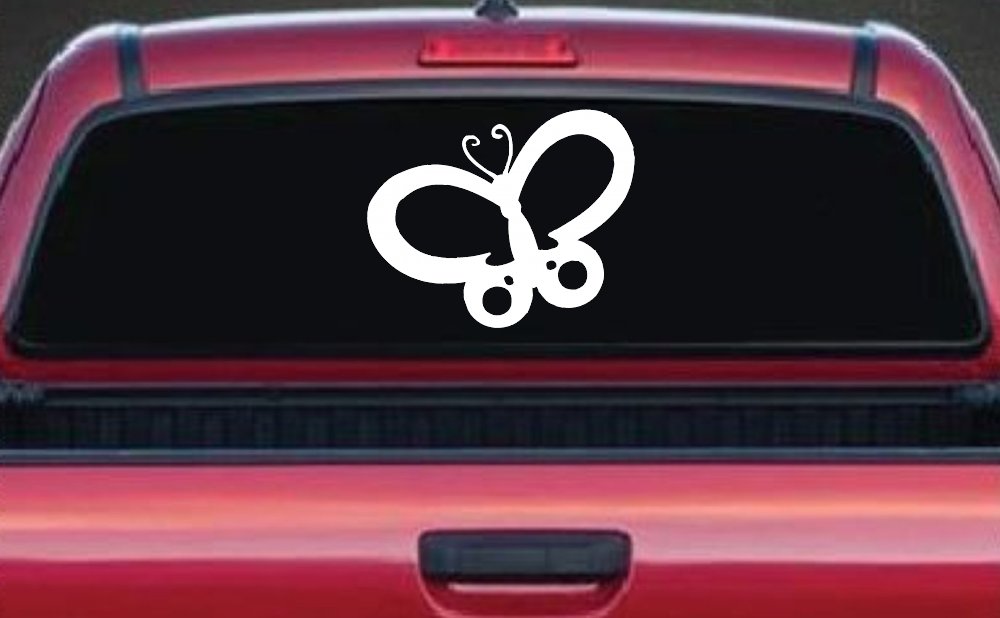 Butterfly Butterflies Car or Truck Window Decal Sticker (White)