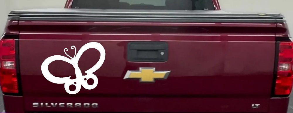Butterfly Butterflies Car or Truck Window Decal Sticker (White)