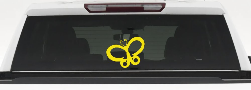 Butterfly Butterflies Car or Truck Window Decal Sticker (Yellow)