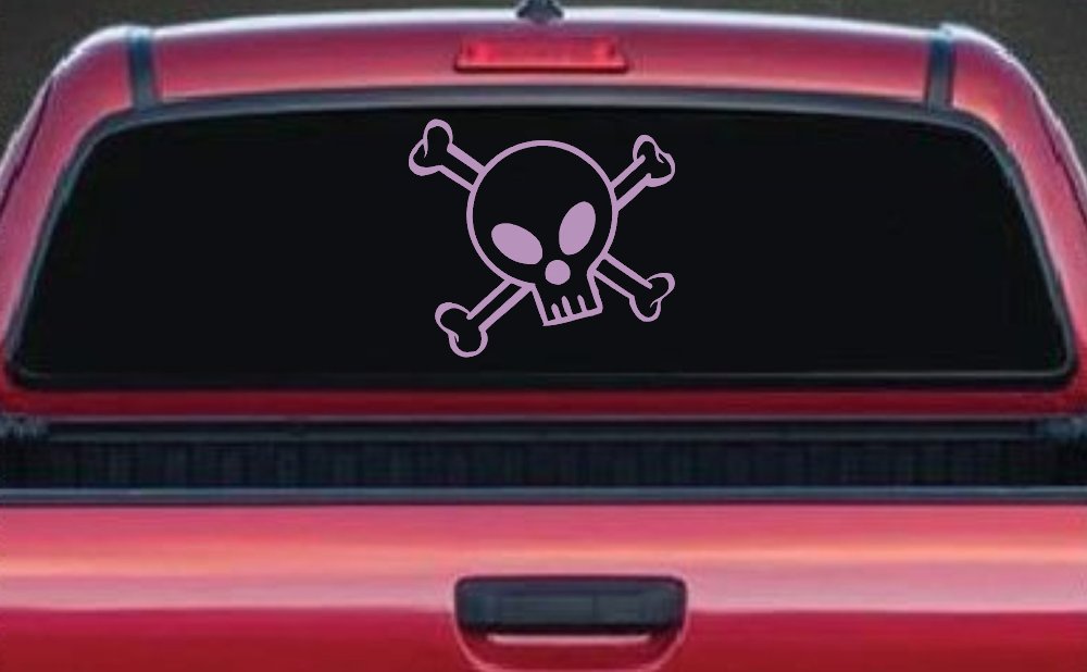 Cute Skull And Cross Bones Car or Truck Window Decal Sticker