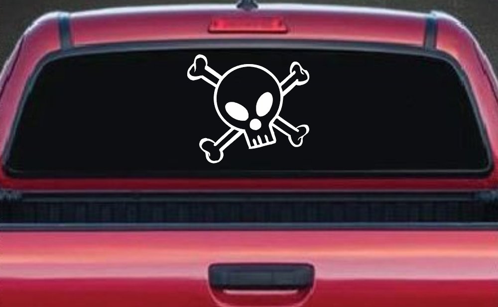 Cute Skull And Cross Bones Car or Truck Window Decal Sticker