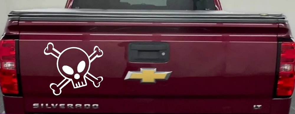Cute Skull And Cross Bones Car or Truck Window Decal Sticker