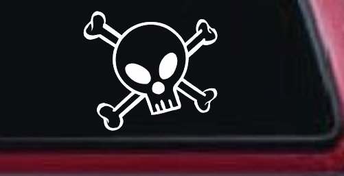 Cute Skull And Cross Bones Car or Truck Window Decal Sticker