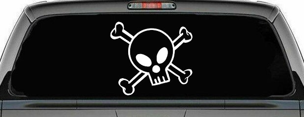 Cute Skull And Cross Bones Car or Truck Window Decal Sticker