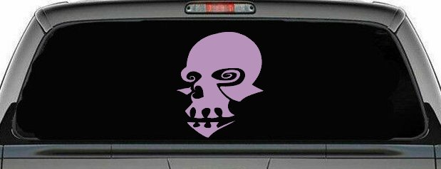 Tribal Skull Mask Car or Truck Window Decal Sticker (Lilac)