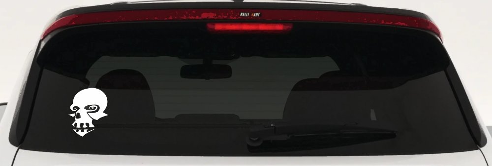 Tribal Skull Mask Decal Car Truck Window Vinyl Sticker (White)