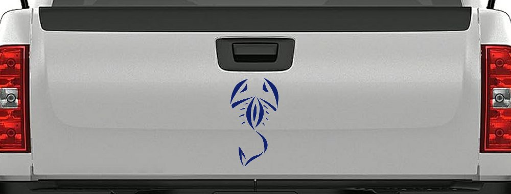 Tribal Scorpion Car or Truck Window Decal Sticker (Navy)