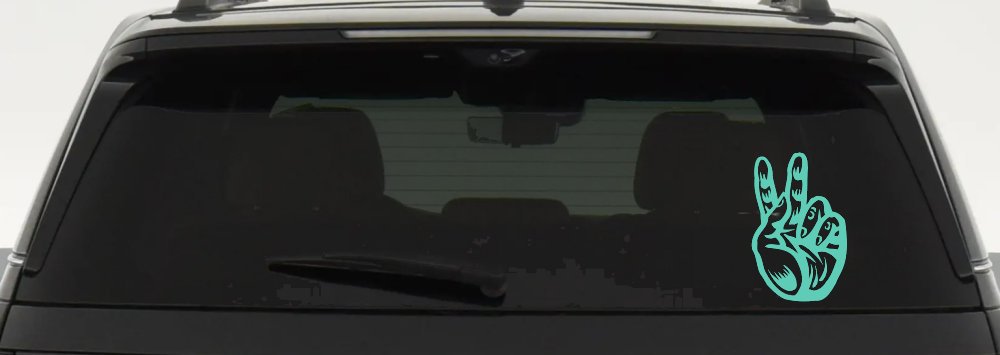 Peace Hand Sign Car or Truck Window Decal Sticker (Mint)