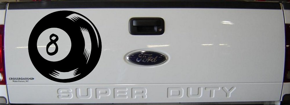 Eight 8 Ball Car or Truck Window Decal Sticker (Black)