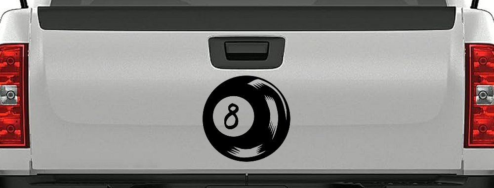 Eight 8 Ball Car or Truck Window Decal Sticker (Black)