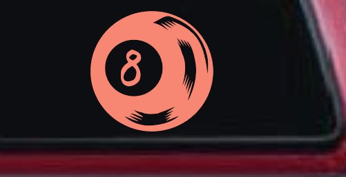 Eight 8 Ball Car or Truck Window Decal Sticker (Coral)