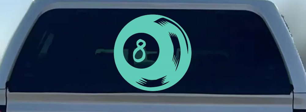 Eight 8 Ball Car or Truck Window Decal Sticker (Mint)