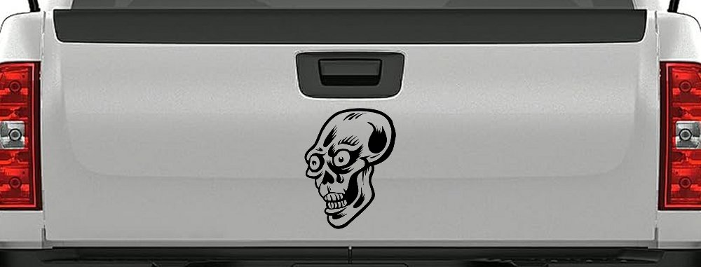 Big Eyed Skull Car or Truck Window Decal Sticker (Black)