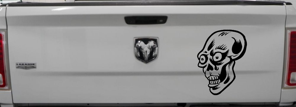 Big Eyed Skull Car or Truck Window Decal Sticker (Black)