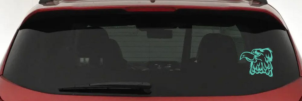 Cartoon Eagle Head Car or Truck Window Decal Sticker (Mint)