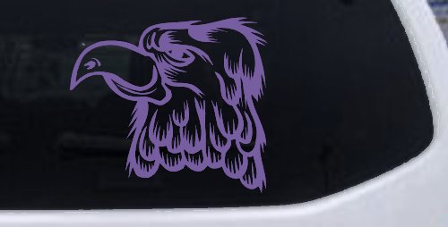 Cartoon Eagle Head Car or Truck Window Decal Sticker (Purple)