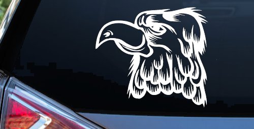 Cartoon Eagle Head Decal Sticker for Car Truck Window Decor Fun Vinyl (White)