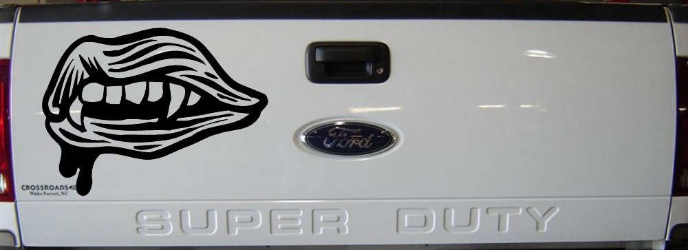 Vampire Mouth Fangs Lips Car or Truck Window Decal Sticker