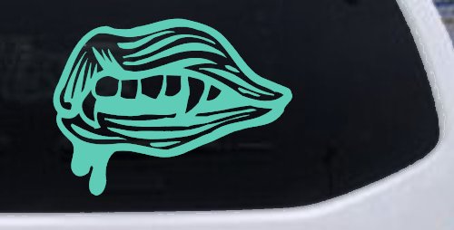 Vampire Mouth Fangs Lips Car or Truck Window Decal Sticker