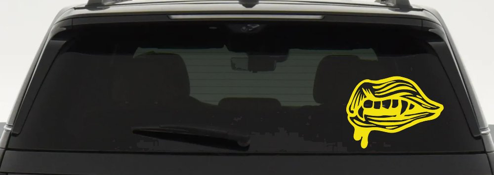 Vampire Mouth Fangs Lips Car or Truck Window Decal Sticker