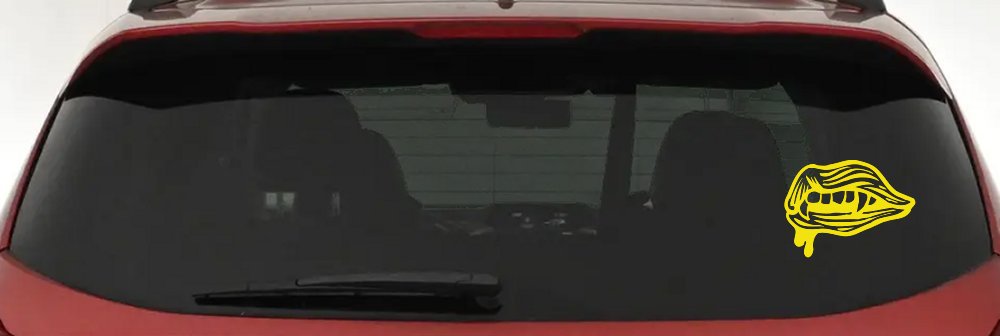Vampire Mouth Fangs Lips Car or Truck Window Decal Sticker
