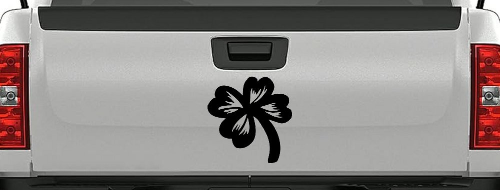 Four Leaf Clover Car or Truck Window Decal Sticker (Black)