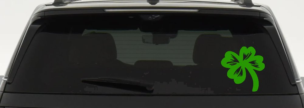 Four Leaf Clover Car or Truck Window Decal Sticker (Lime)