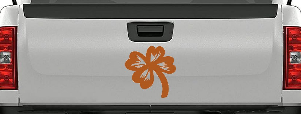Four Leaf Clover Car or Truck Window Decal Sticker (Nut Brown)