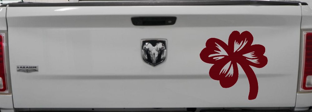 Four Leaf Clover Car or Truck Window Decal Sticker (Purple Red)