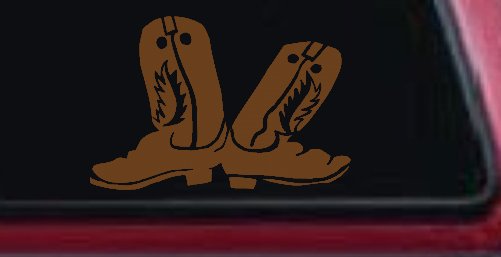 Cowboy Boots Western Farm Ranch Rodeo Car or Truck Window Decal Sticker (Copper)