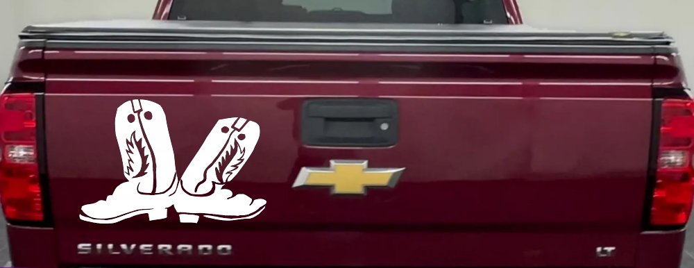 Cowboy Boots Western Farm Ranch Rodeo Car or Truck Window Decal Sticker