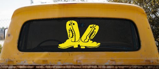 Cowboy Boots Western Farm Ranch Rodeo Car or Truck Window Decal Sticker
