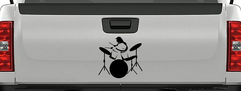 Drummer Outline Line Art Music Car or Truck Window Decal Sticker
