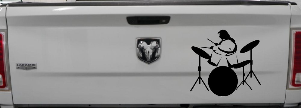 Drummer Outline Line Art Music Car or Truck Window Decal Sticker