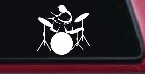Drummer Outline Line Art Music Car or Truck Window Decal Sticker