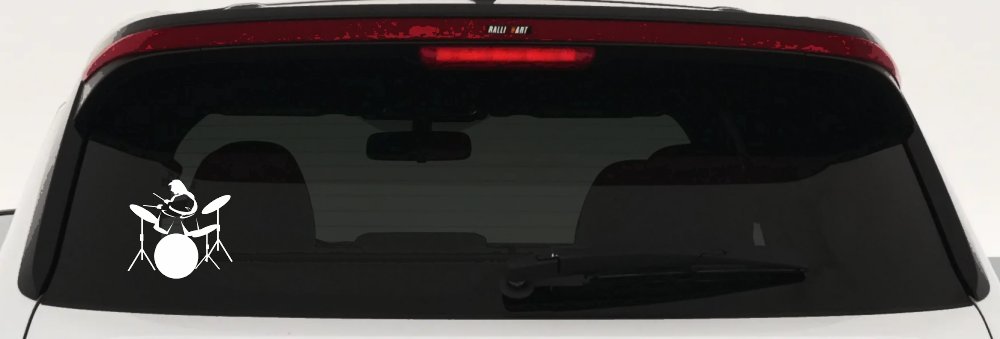 Drummer Outline Line Art Music Car or Truck Window Decal Sticker