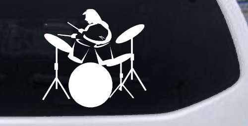 Drummer Outline Line Art Music Car or Truck Window Decal Sticker
