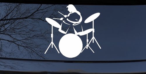 Drummer Outline Line Art Music Car or Truck Window Decal Sticker