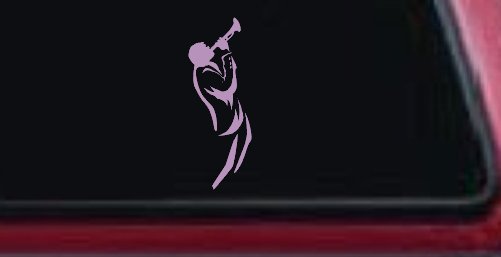 Bugle Player Line Art Music Car or Truck Window Decal Sticker (Lilac)