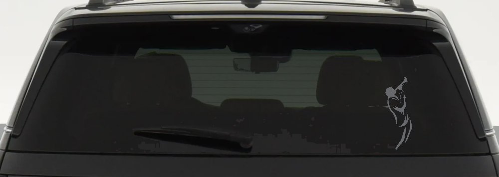 Bugle Player Line Art Music Car or Truck Window Decal Sticker