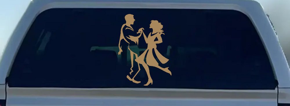 Couple Dancing Line Art People Car or Truck Window Decal Sticker