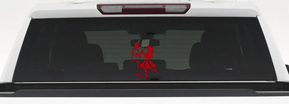 Couple Dancing Line Art People Car or Truck Window Decal Sticker