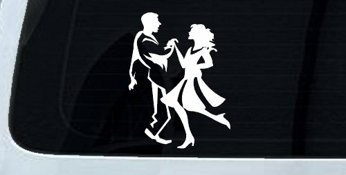 Couple Dancing Line Art People Car or Truck Window Decal Sticker