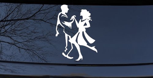 Couple Dancing Line Art People Car or Truck Window Decal Sticker