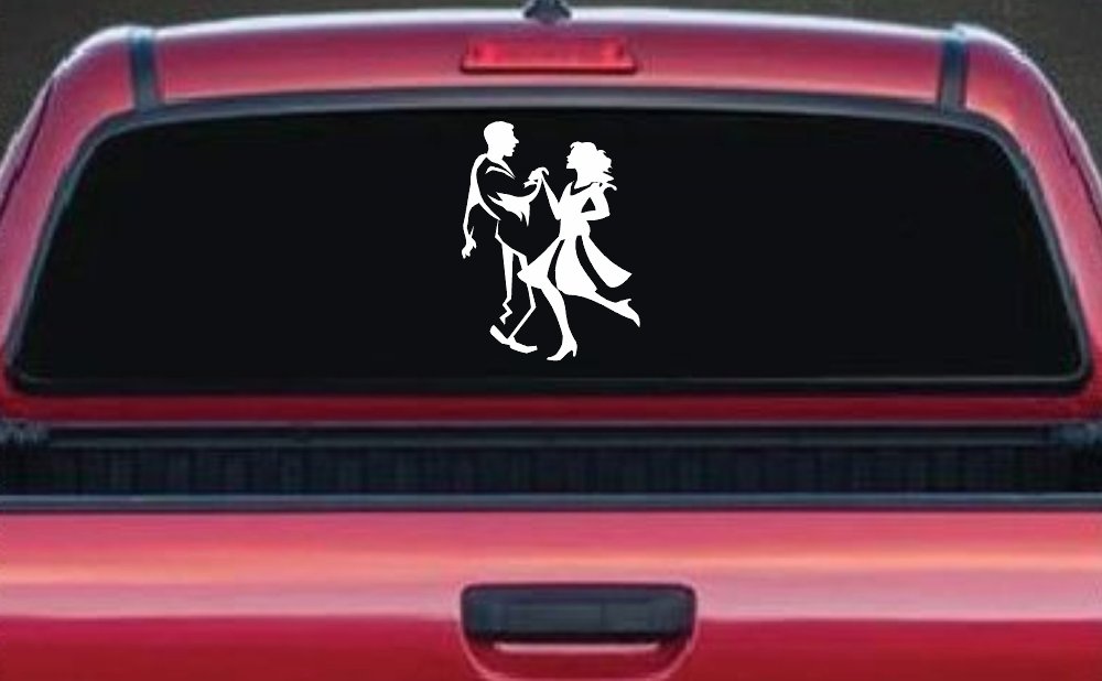 Couple Dancing Line Art People Car or Truck Window Decal Sticker