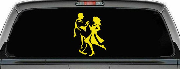 Couple Dancing Line Art People Car or Truck Window Decal Sticker