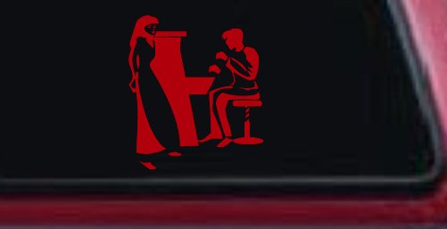 Man Woman Piano Line Art Music Car or Truck Window Decal Sticker