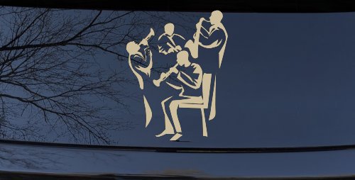 Band Playing Line Art Music Car or Truck Window Decal Sticker